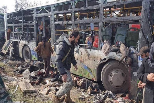 فاجعه ی کشتار قافله ی اتوبوسهای مردم کفریا و فوعه سوریه